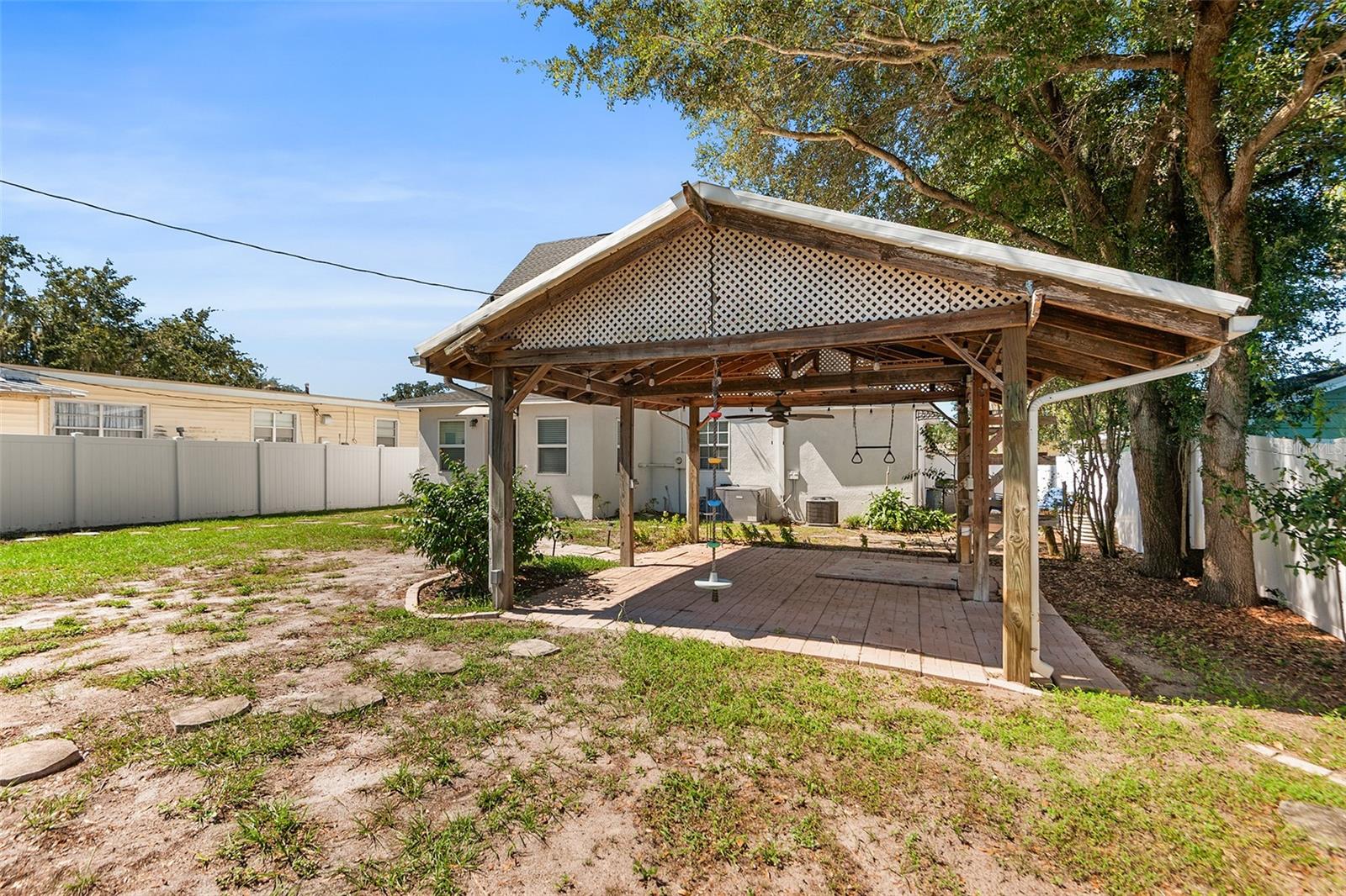 Backyard covered patio