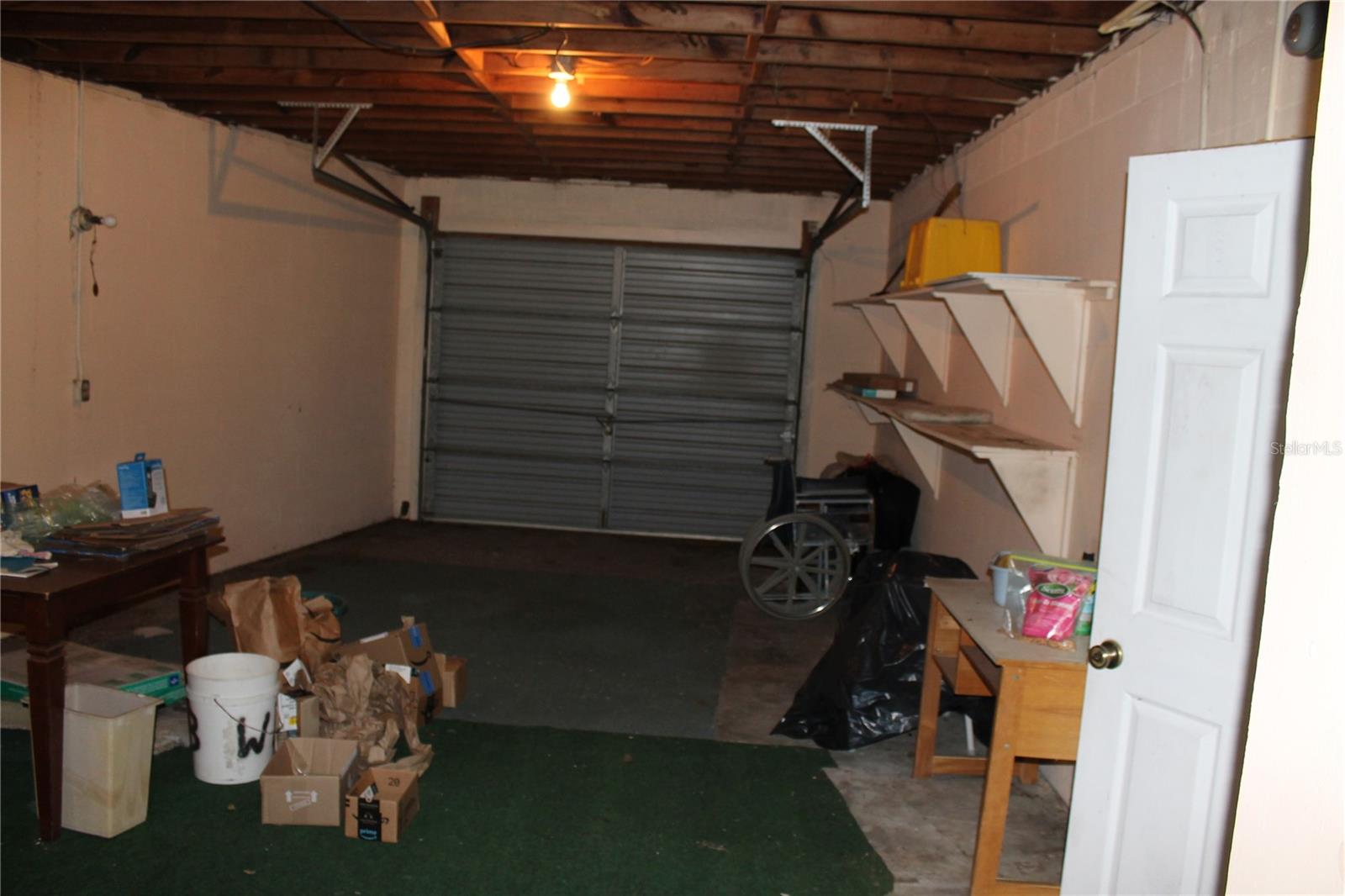 Interior of the front one car garage