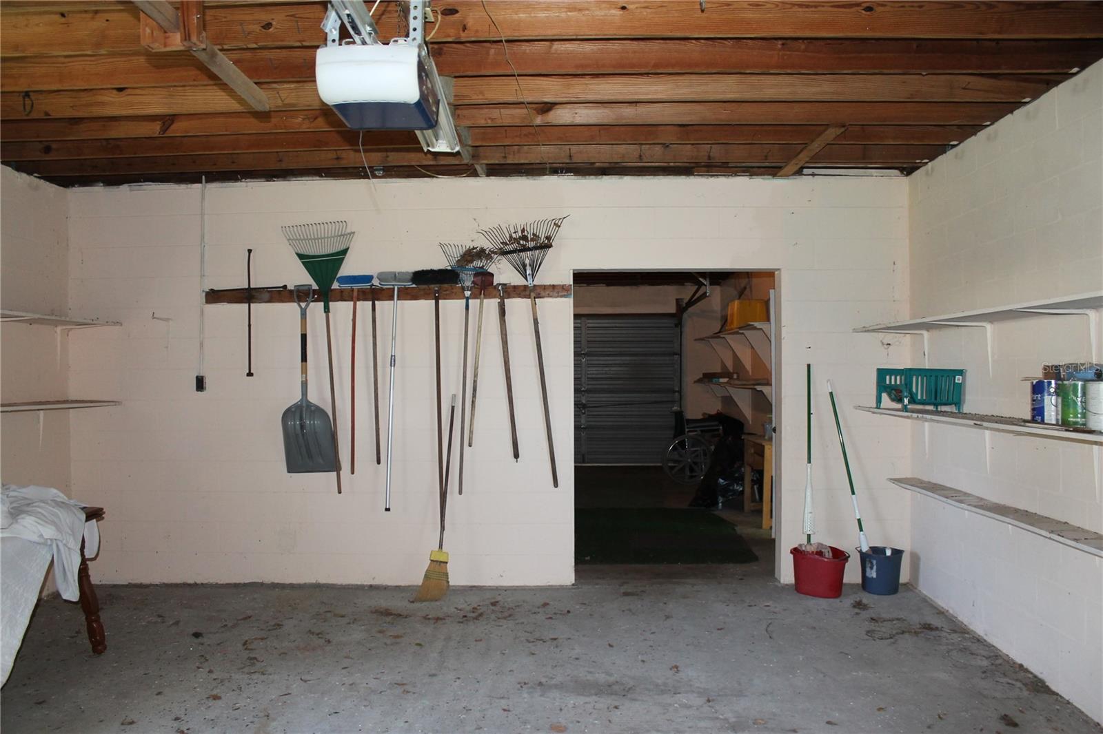 Interior of the rear garage
