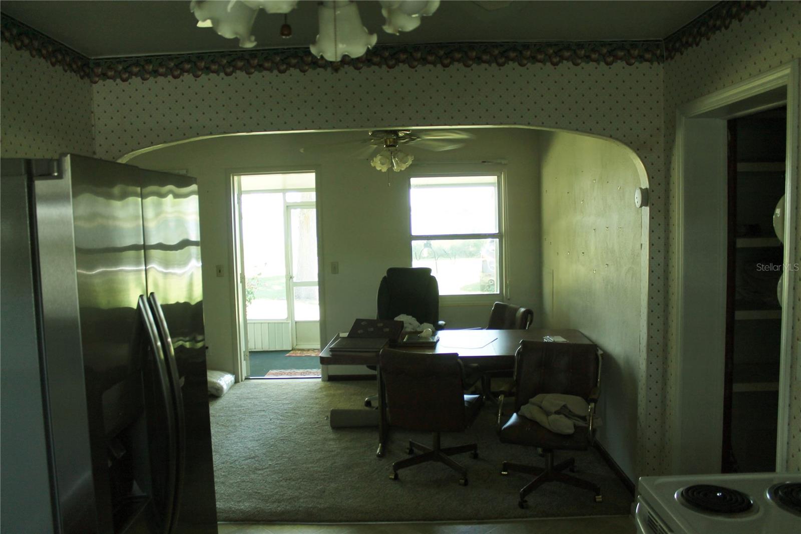 View from the Kitchen  into the dinning room