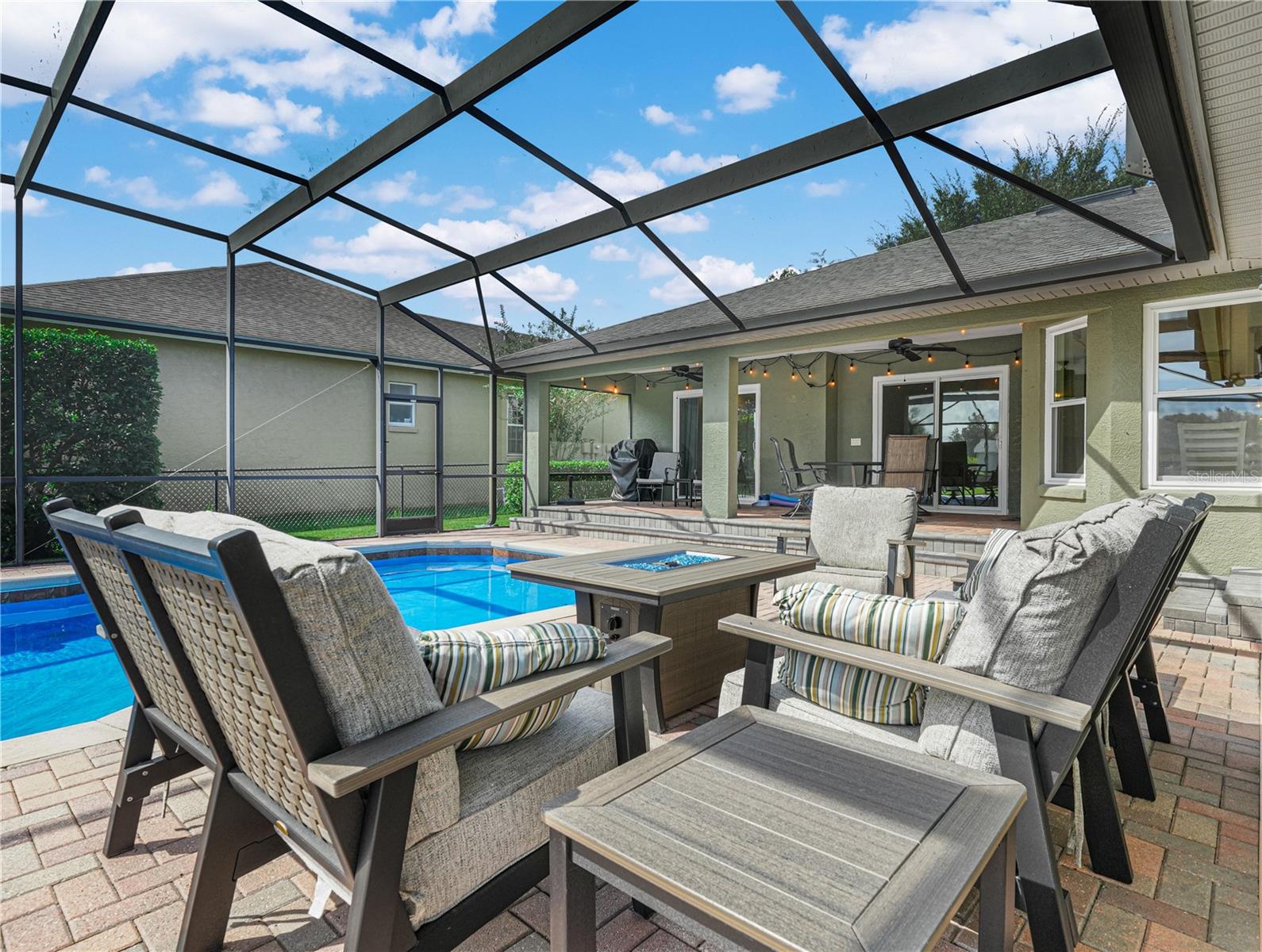Pool area great for parties or relaxing get togethers.