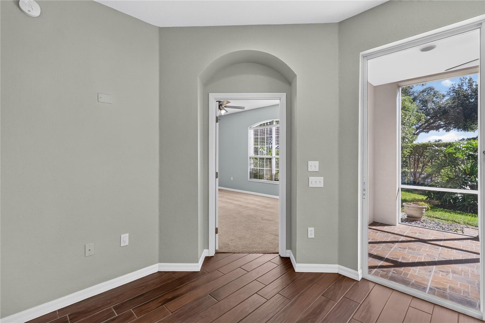 ARCH VIEW INTO MASTER BEDROOM