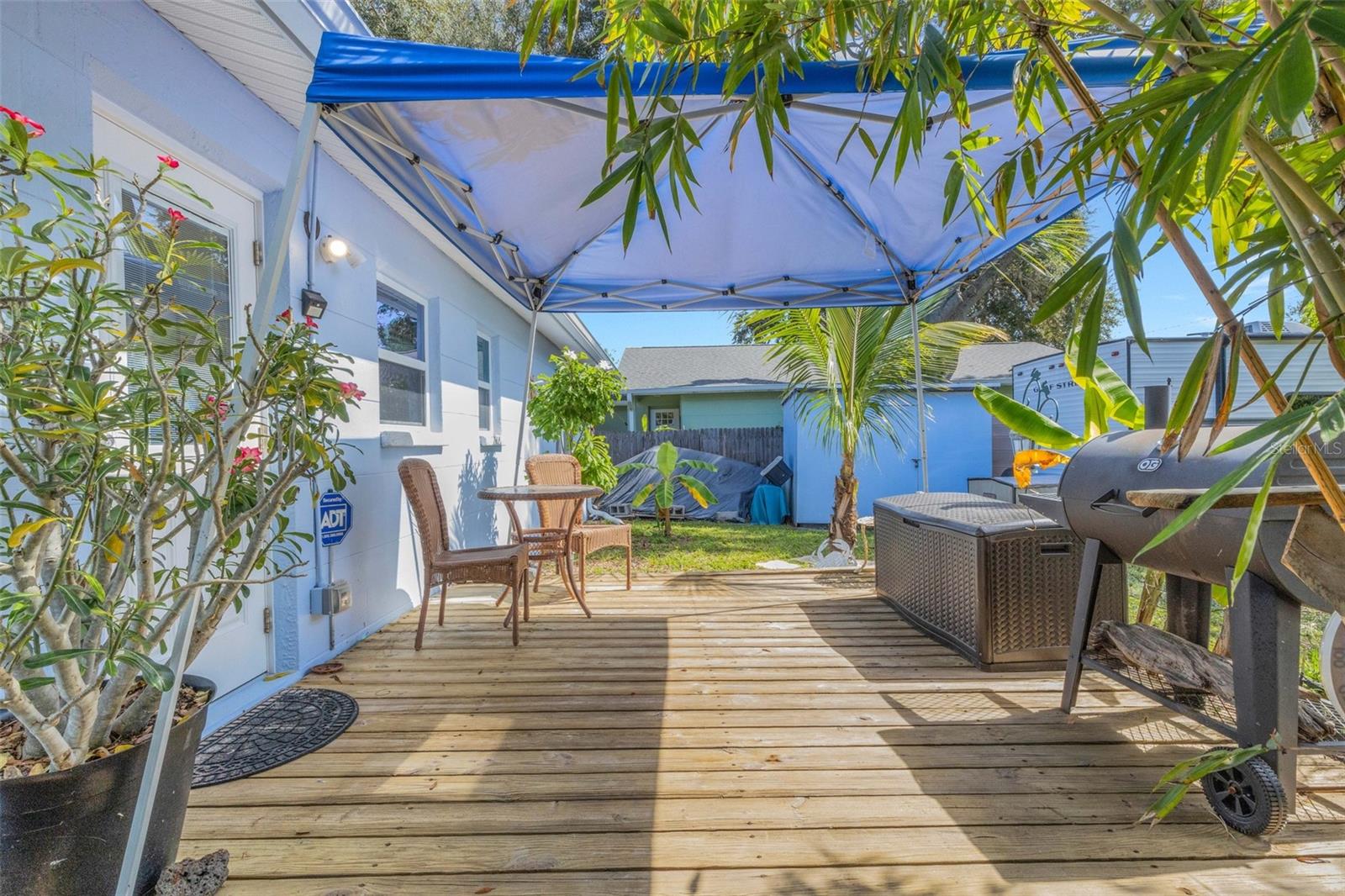 Back Wooden Deck with Cabana