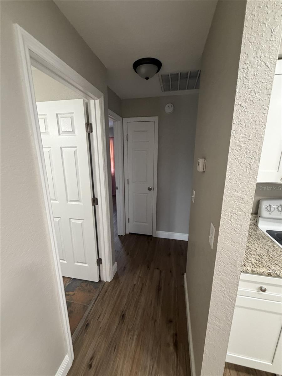 Hallway to 2 bedrooms