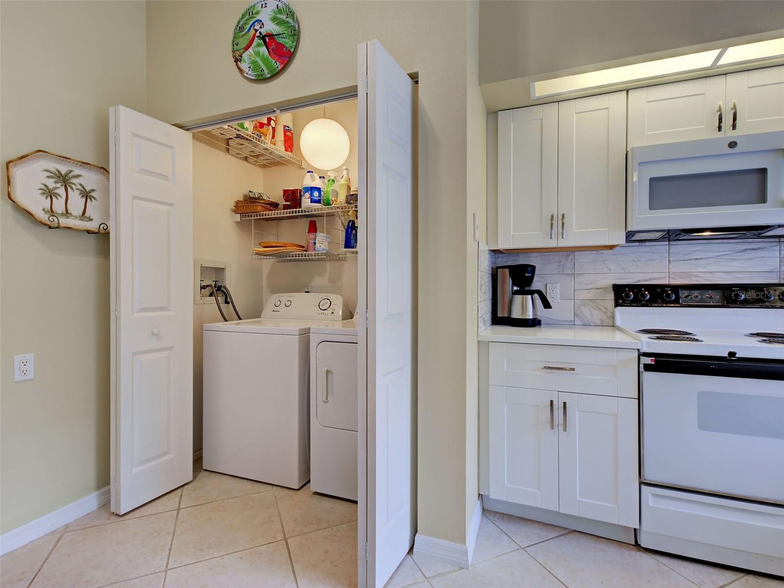 washer/dryer closet with storage