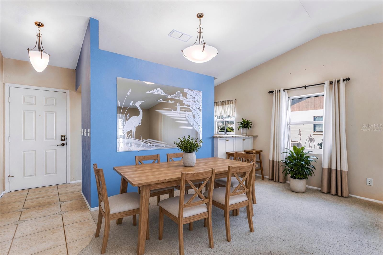 Virtually Staged - Dining area and Bar seating