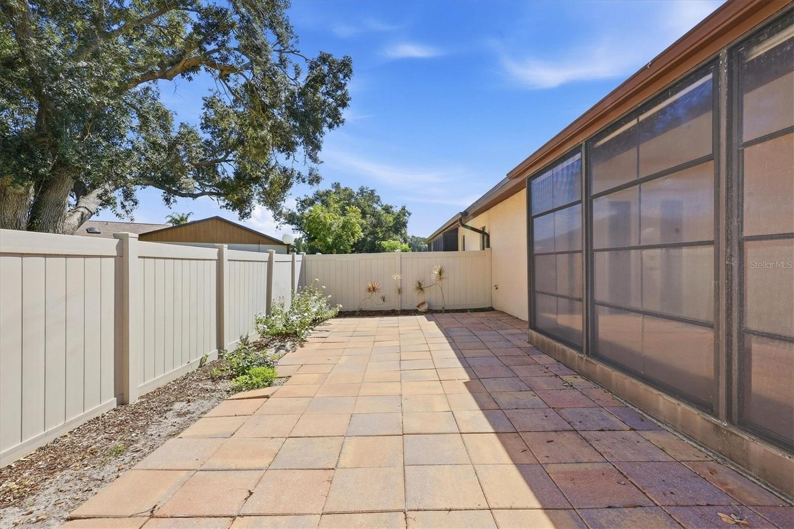 Enclosed backyard and patio