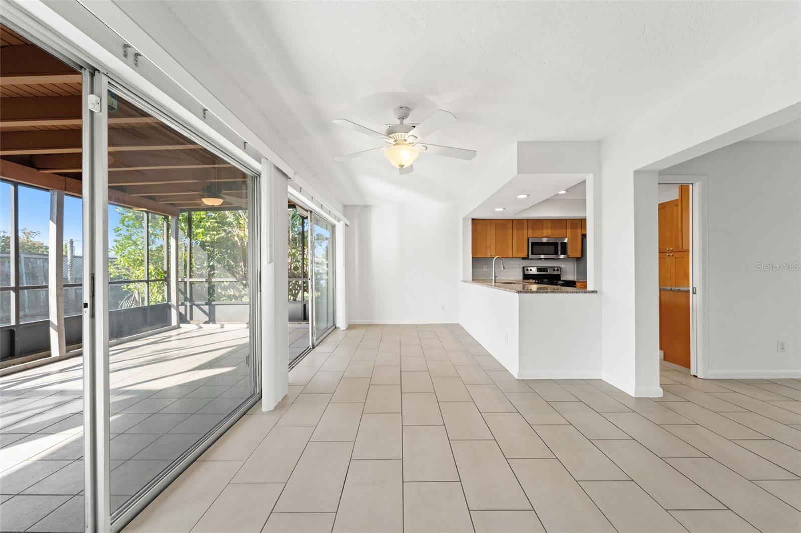 Long, open Florida room