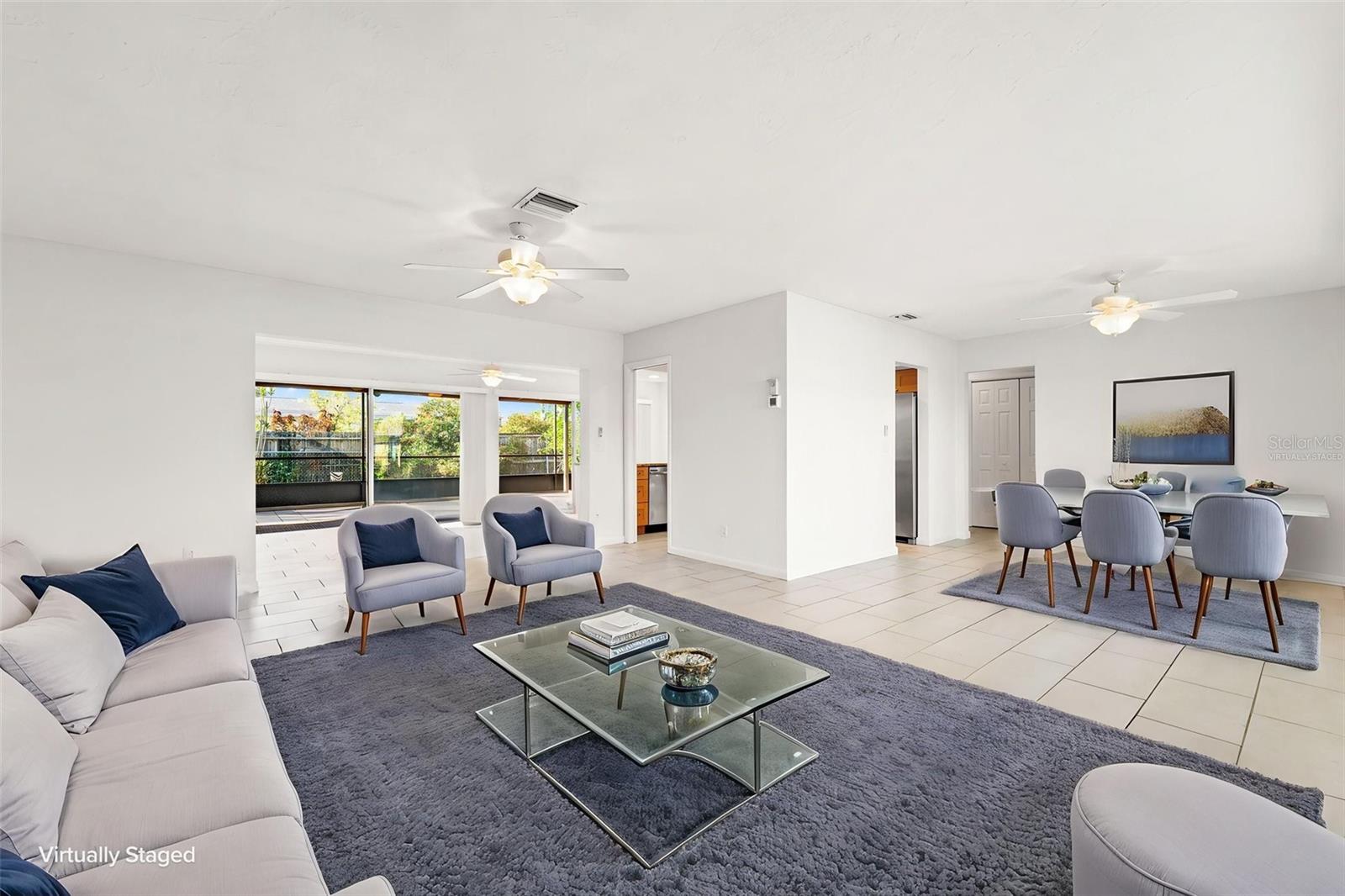 Virtually staged main living space