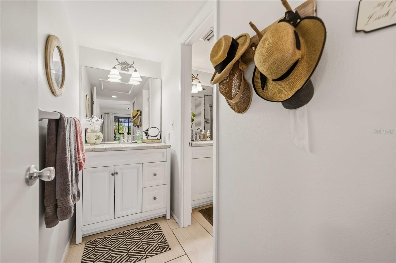 primary bathroom vanity with 2 sinks