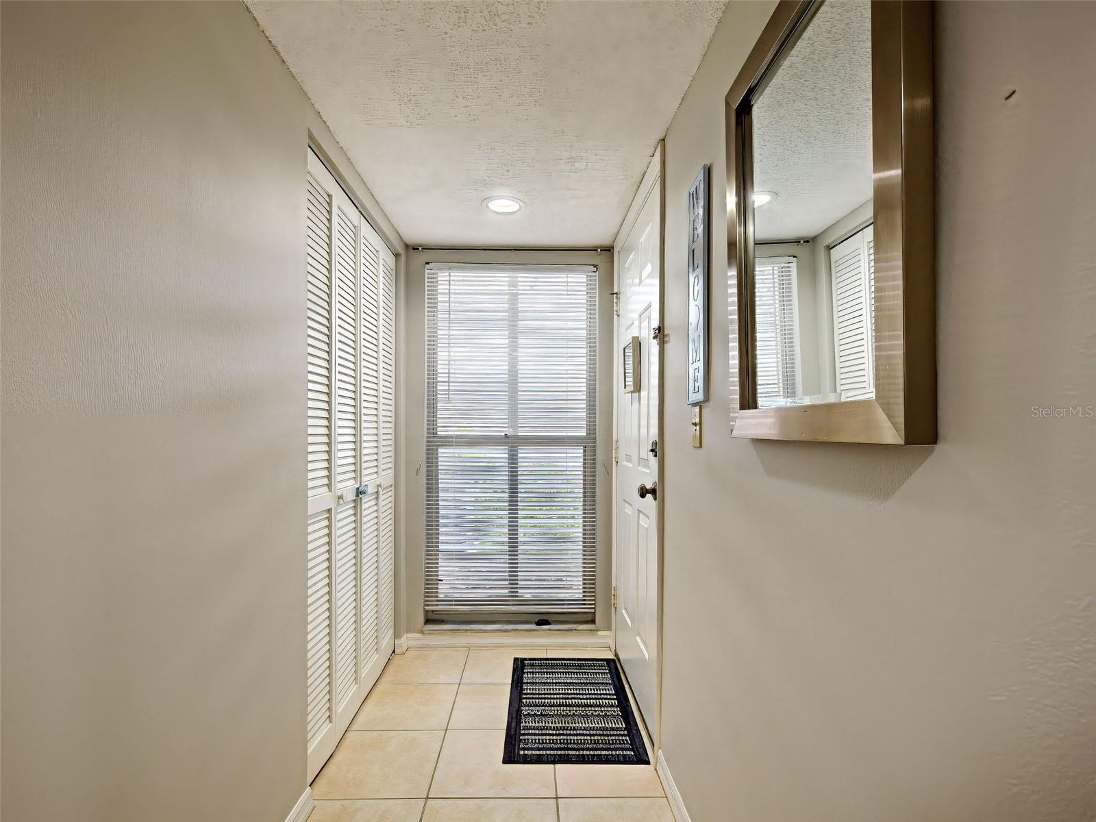Front door with a nice size closet