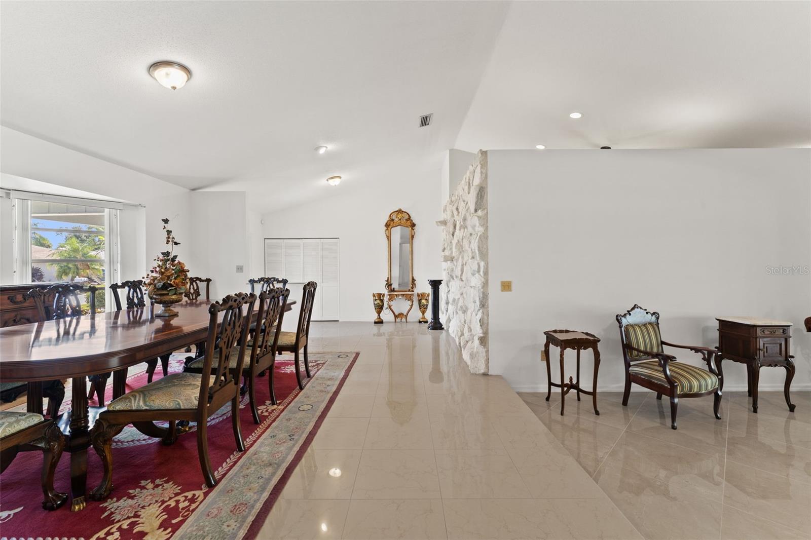 Marble flooring throughout