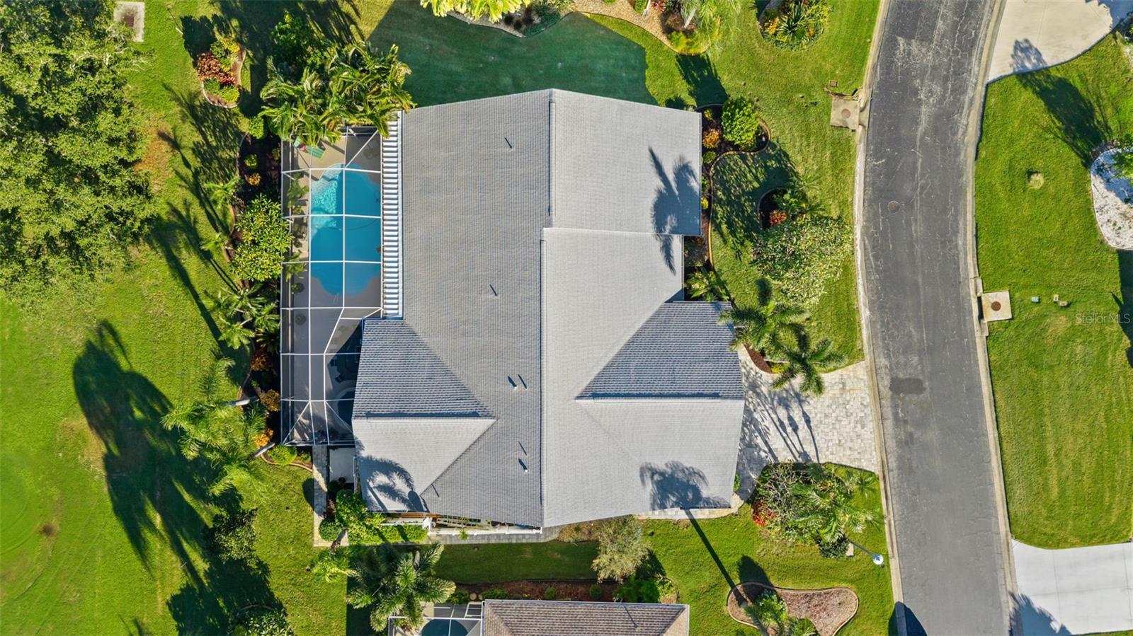 Aerial view of the home