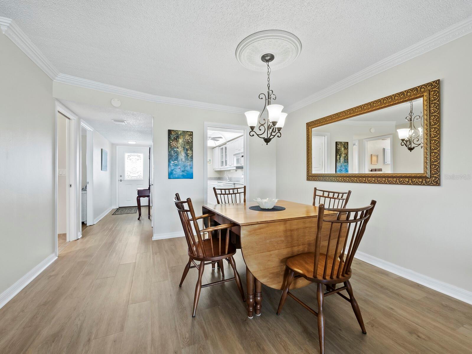 kitchen located off the dining area