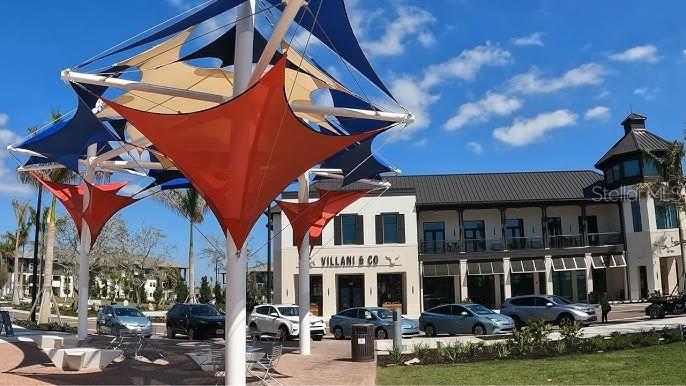 Colorful downtown Wellen Park with shops, restaurants, playgrounds, walking trails and more