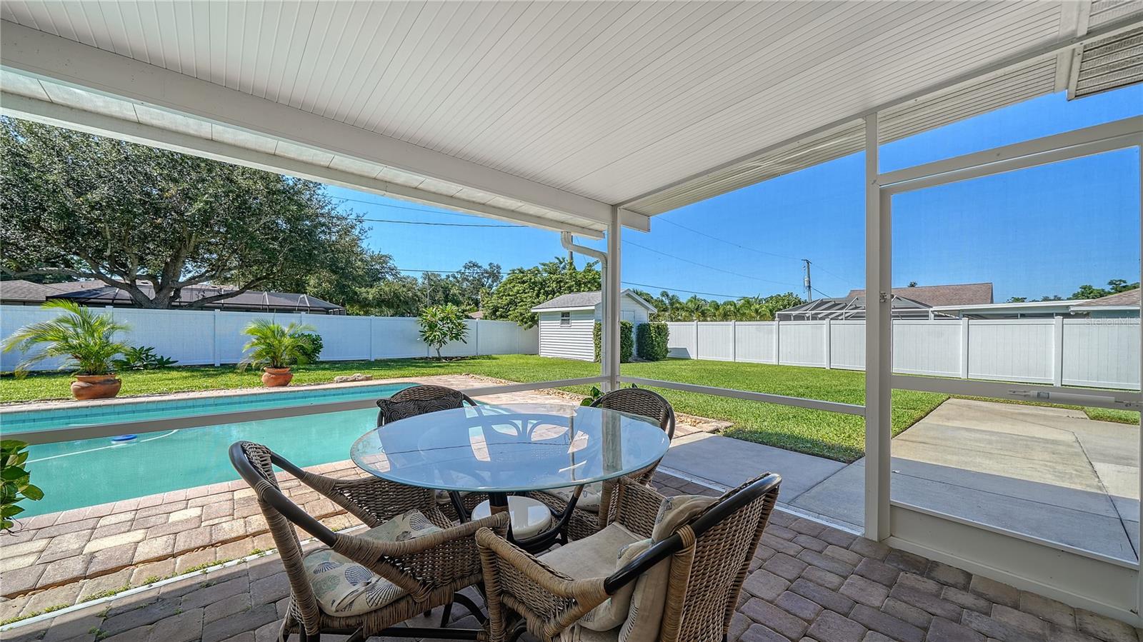 Florida Room looking toward backyard shed