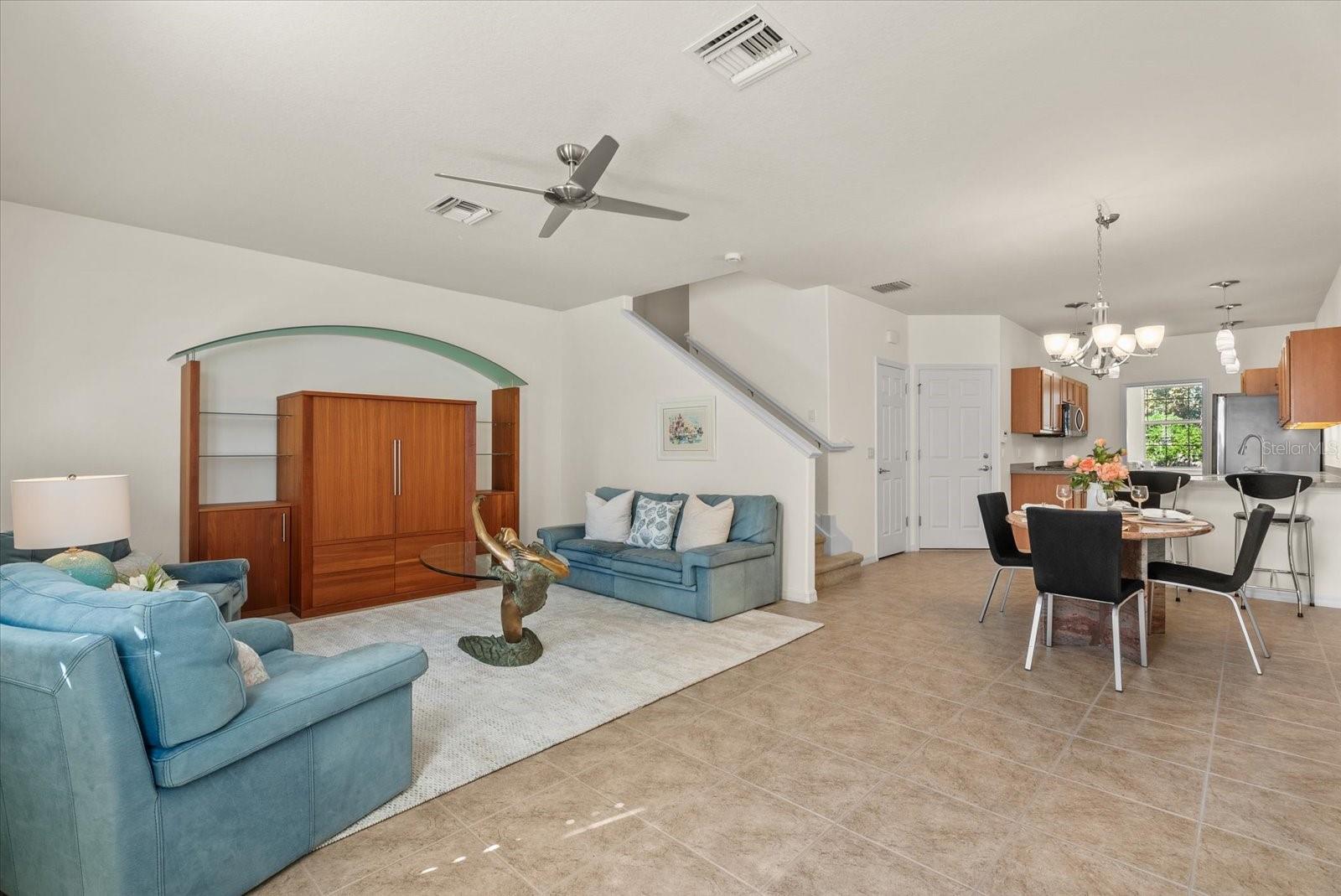 Open Living Room to Dining Room