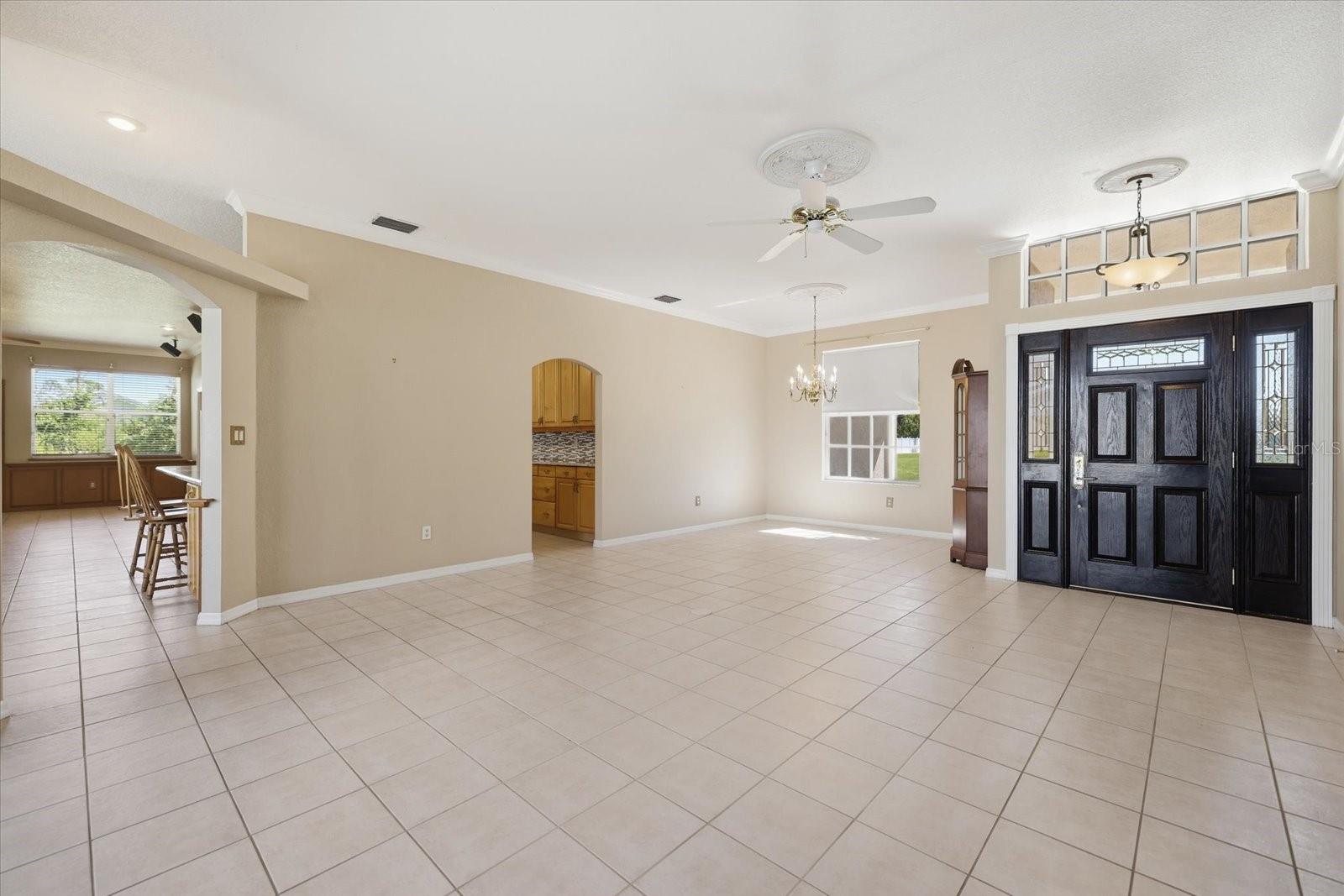 living room and dining room