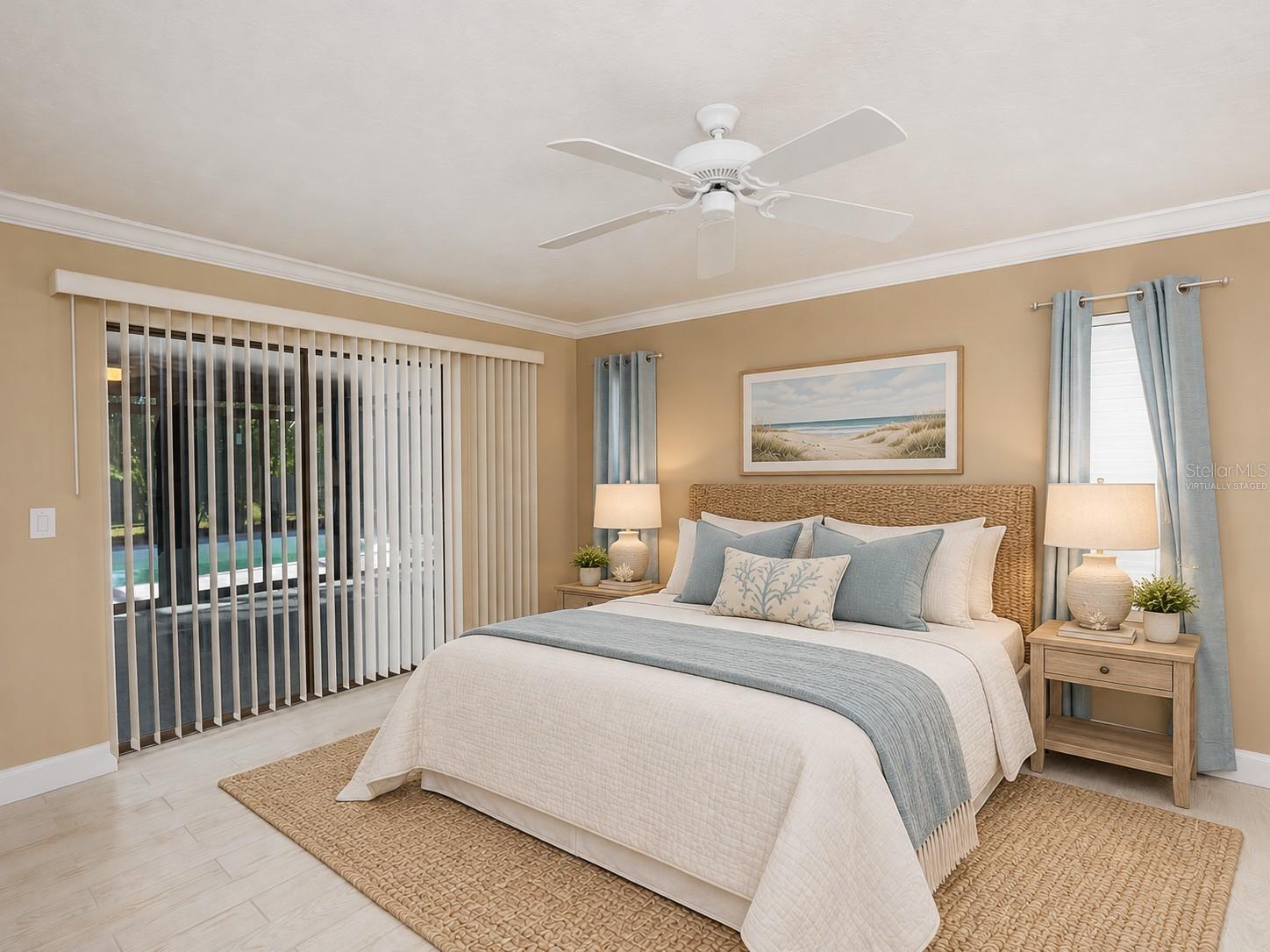 virtually staged primary bedroom