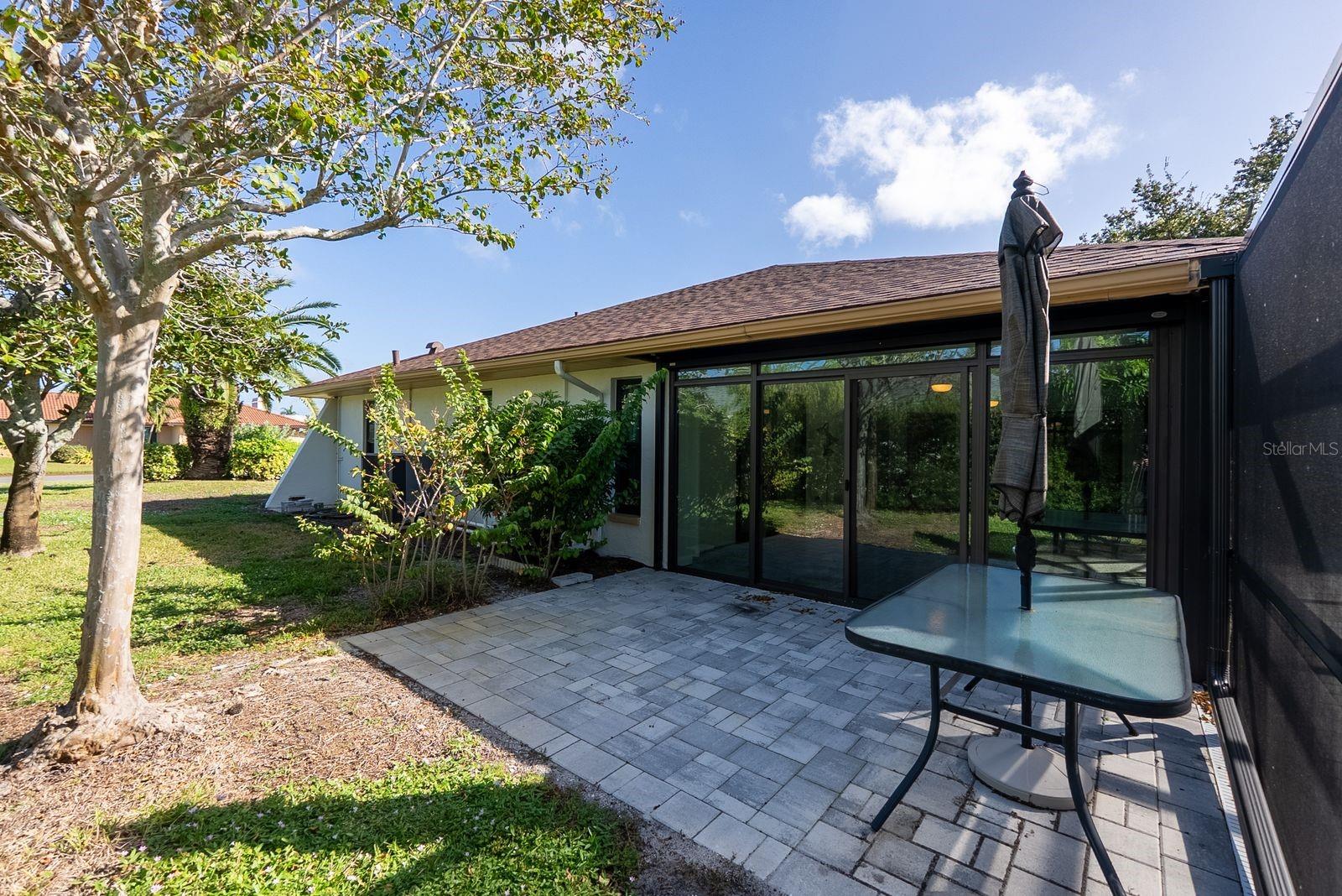 separate uncovered patio for grilling