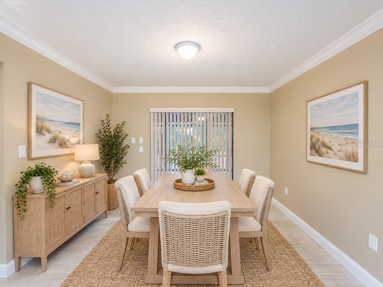 virtually staged dining room