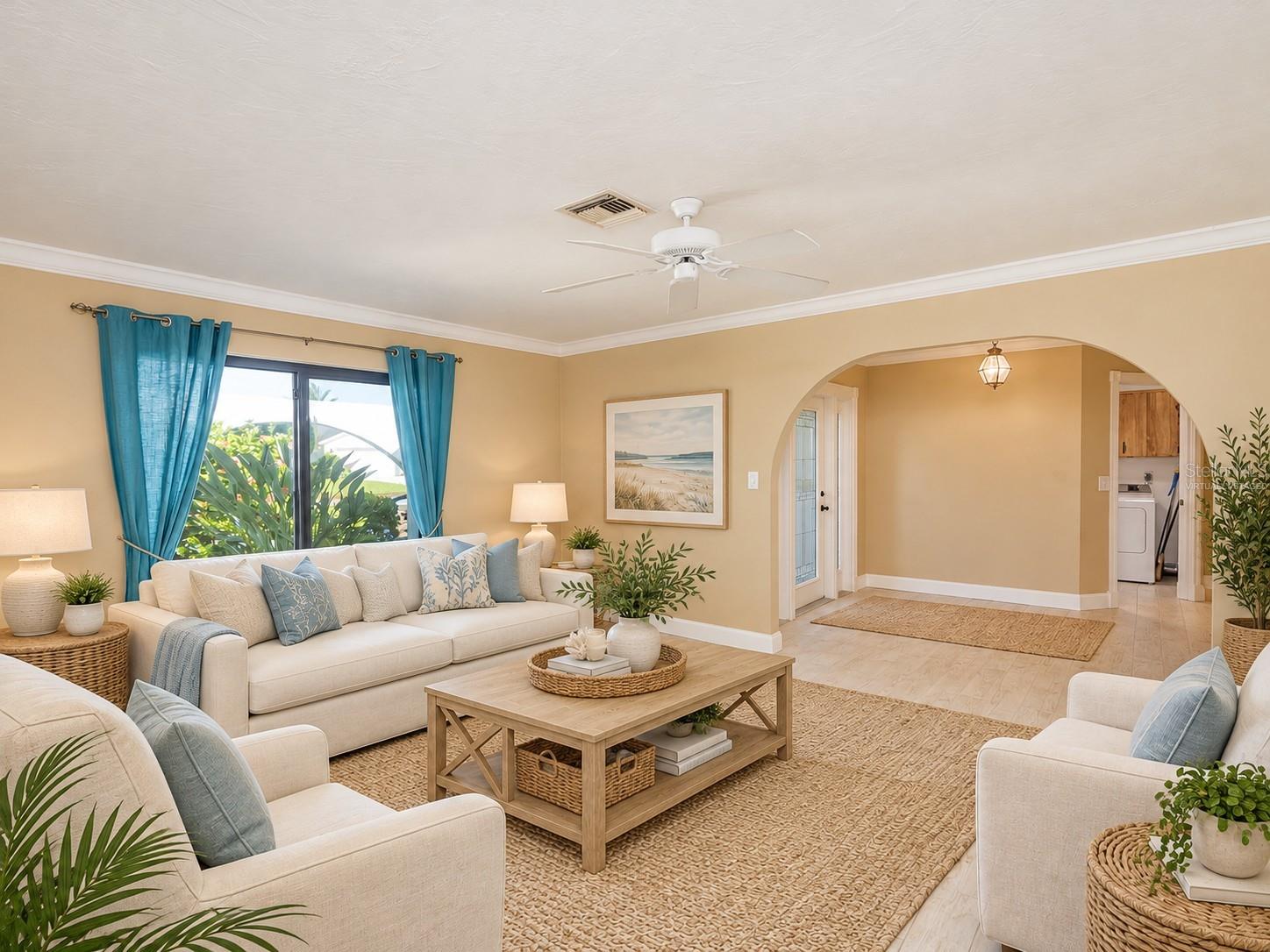 virtually staged living room