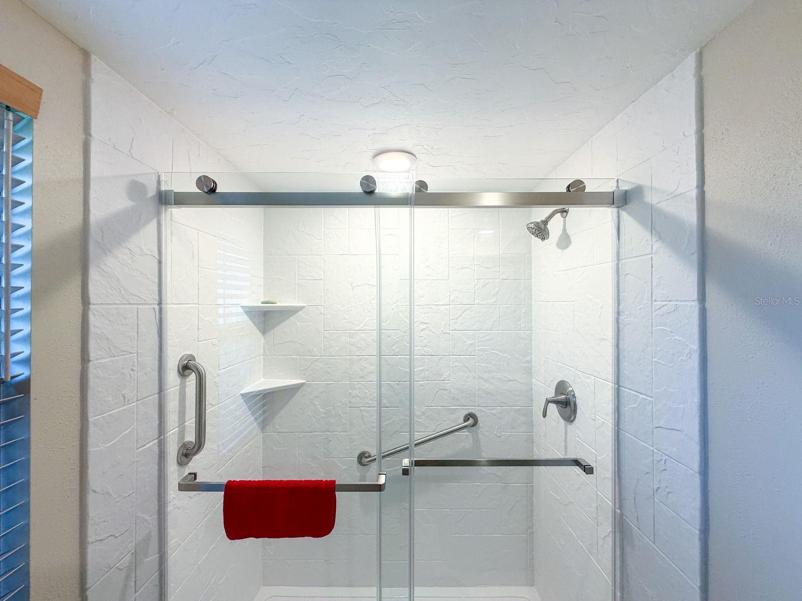 guest bath with new shower enclosure