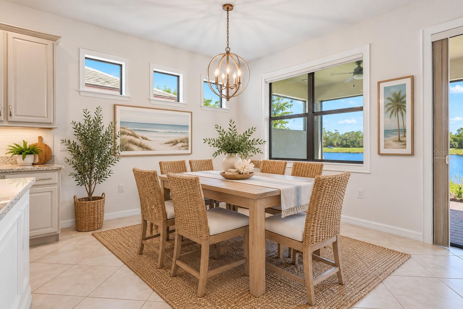 Virtually staged dining room Virtually staged dining room