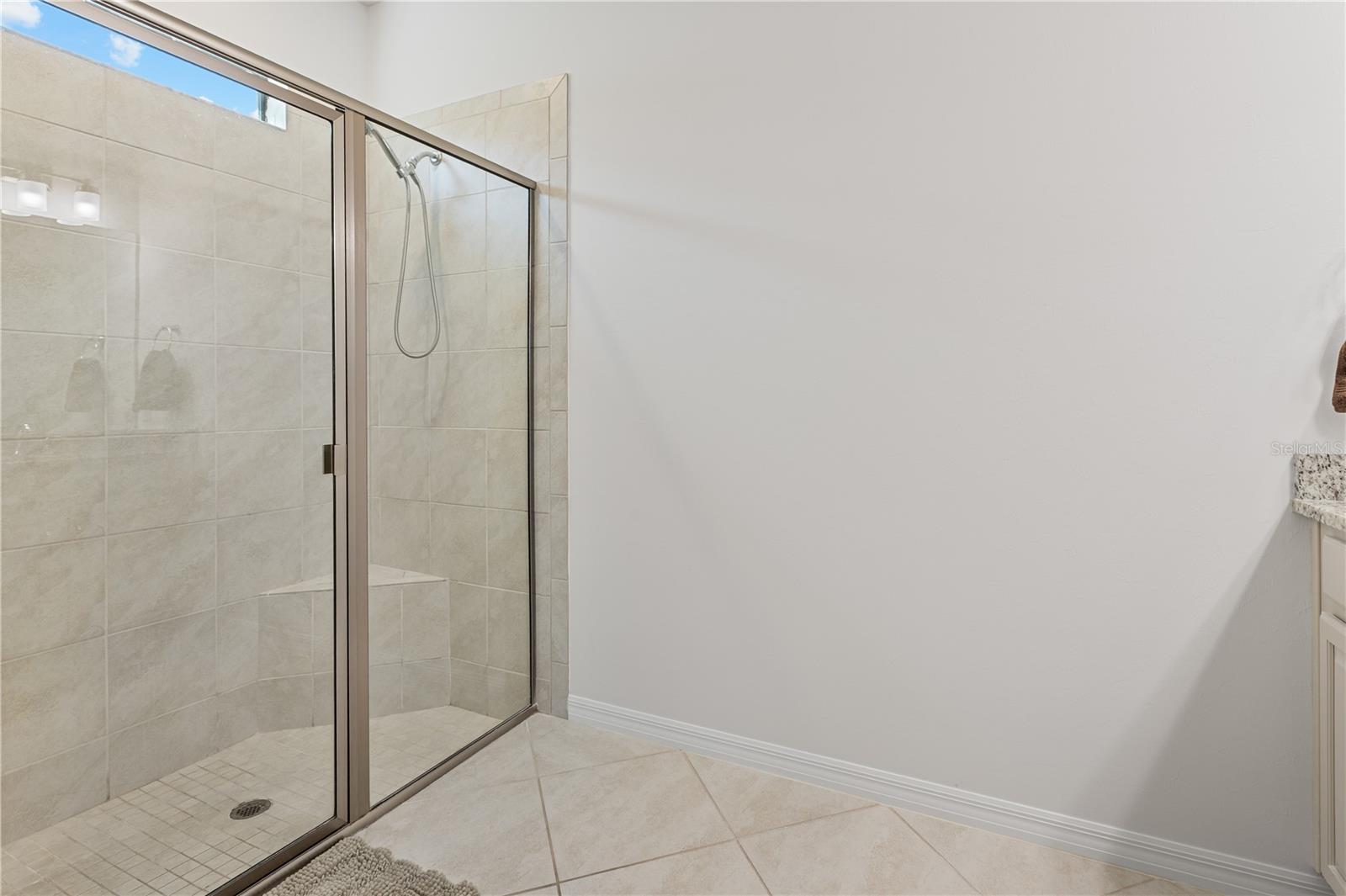 Primary shower - walk in with glass door