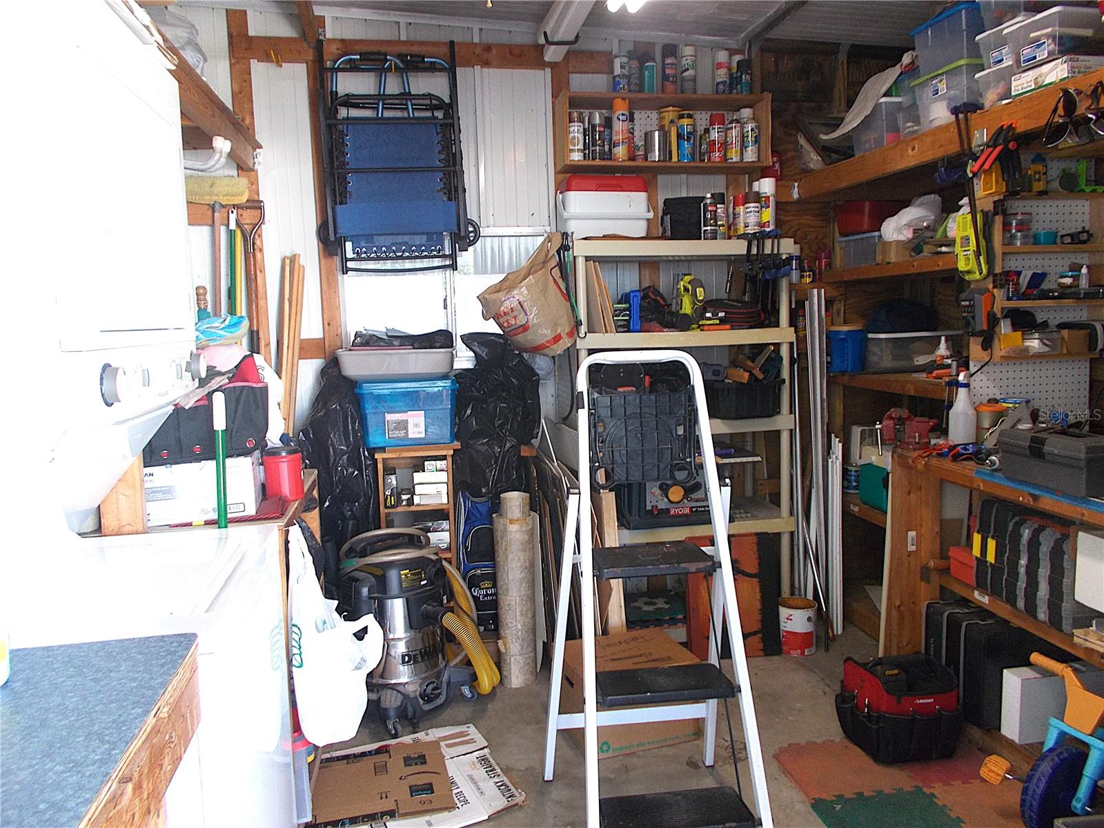 Shed with laundry, slop sink & workbench