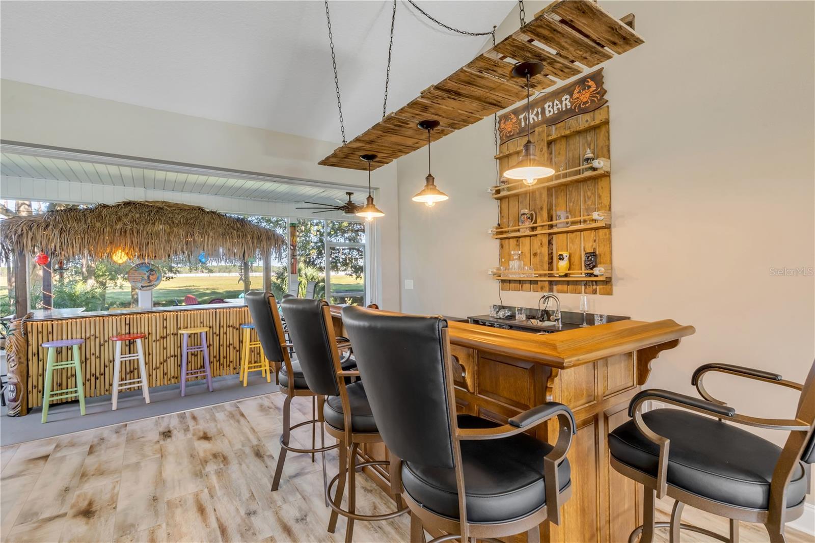 bar area leading to the lanai