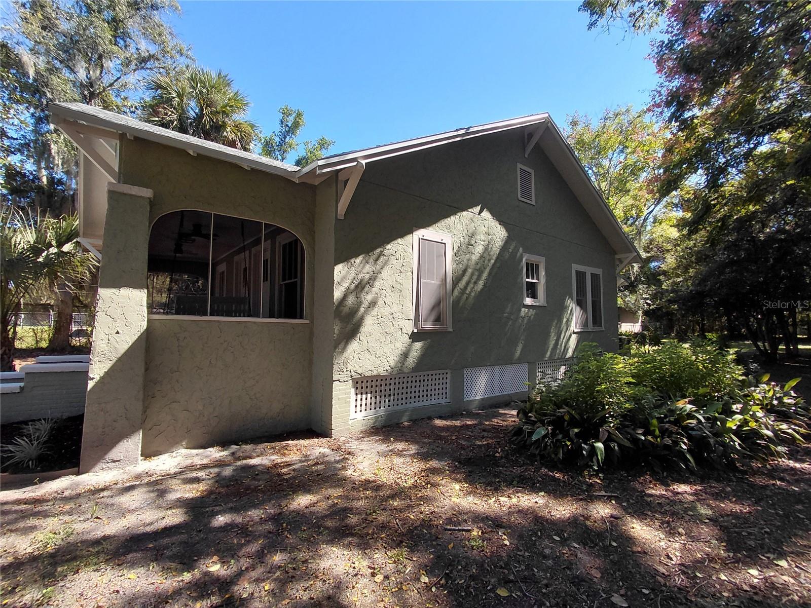 Right side of house