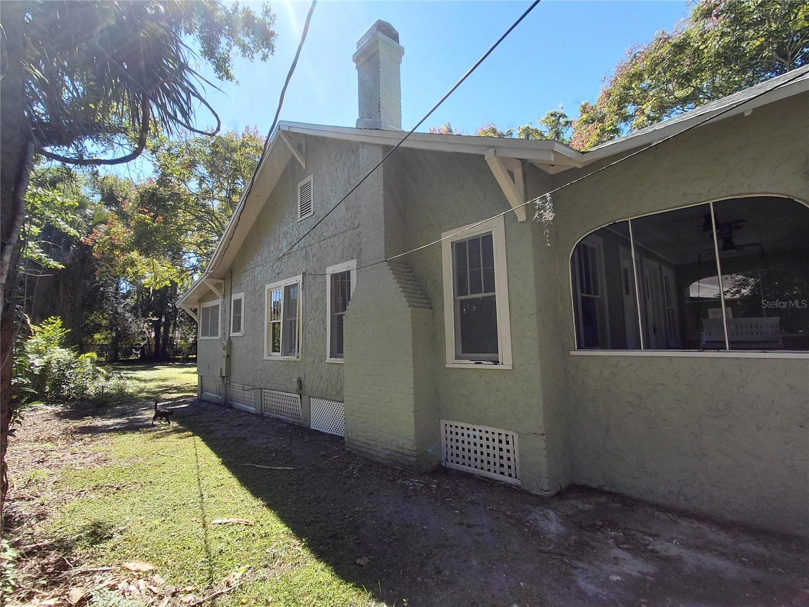 Left side of house