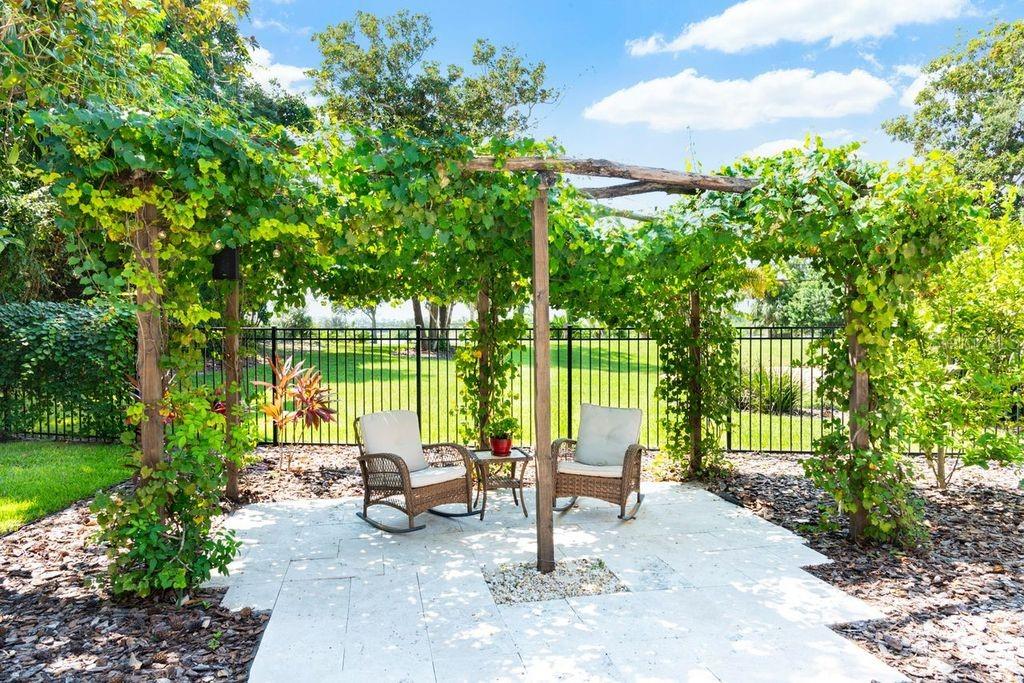 Gazebo and landscape with river view