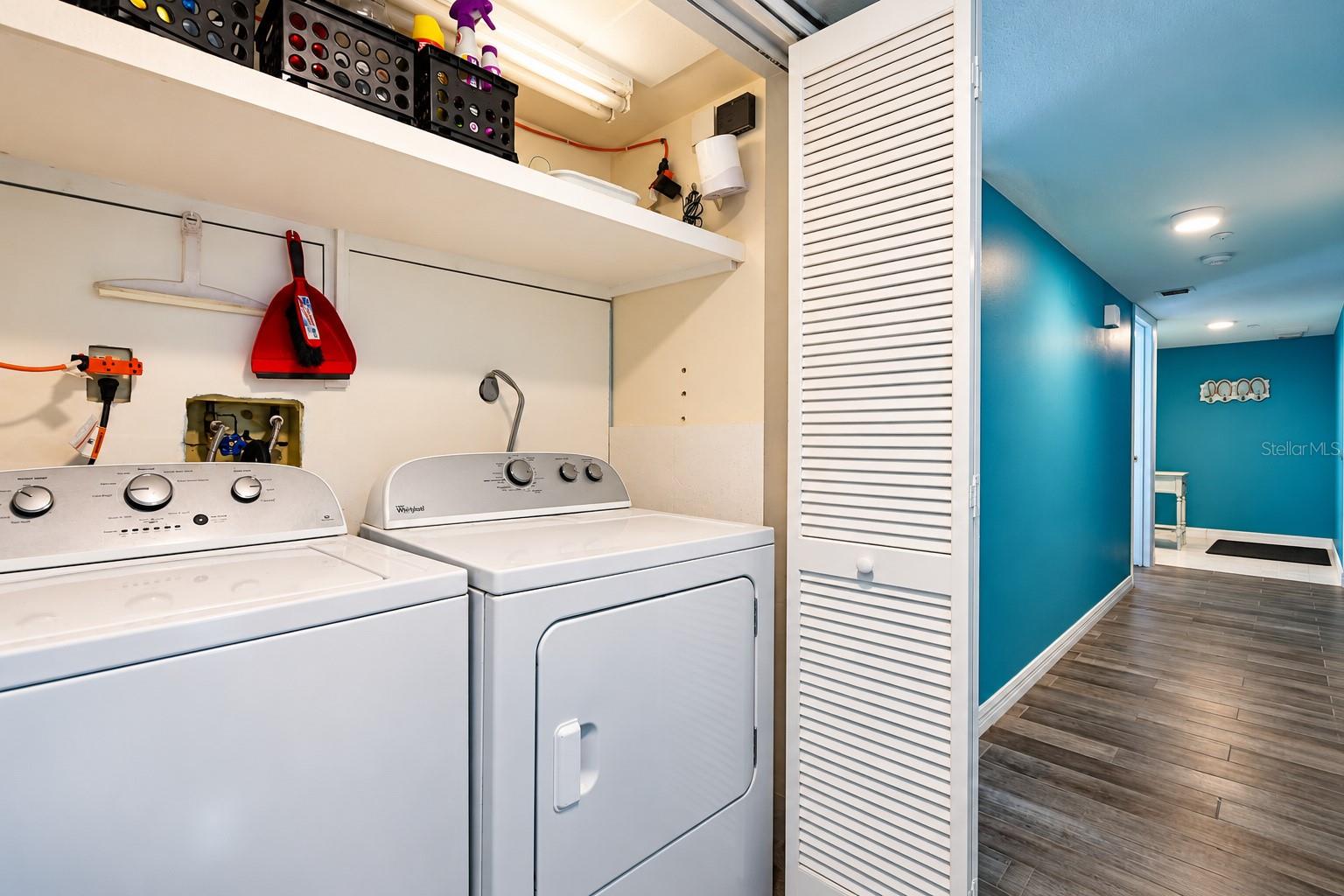 In-unit laundry with full size washer and dryer.