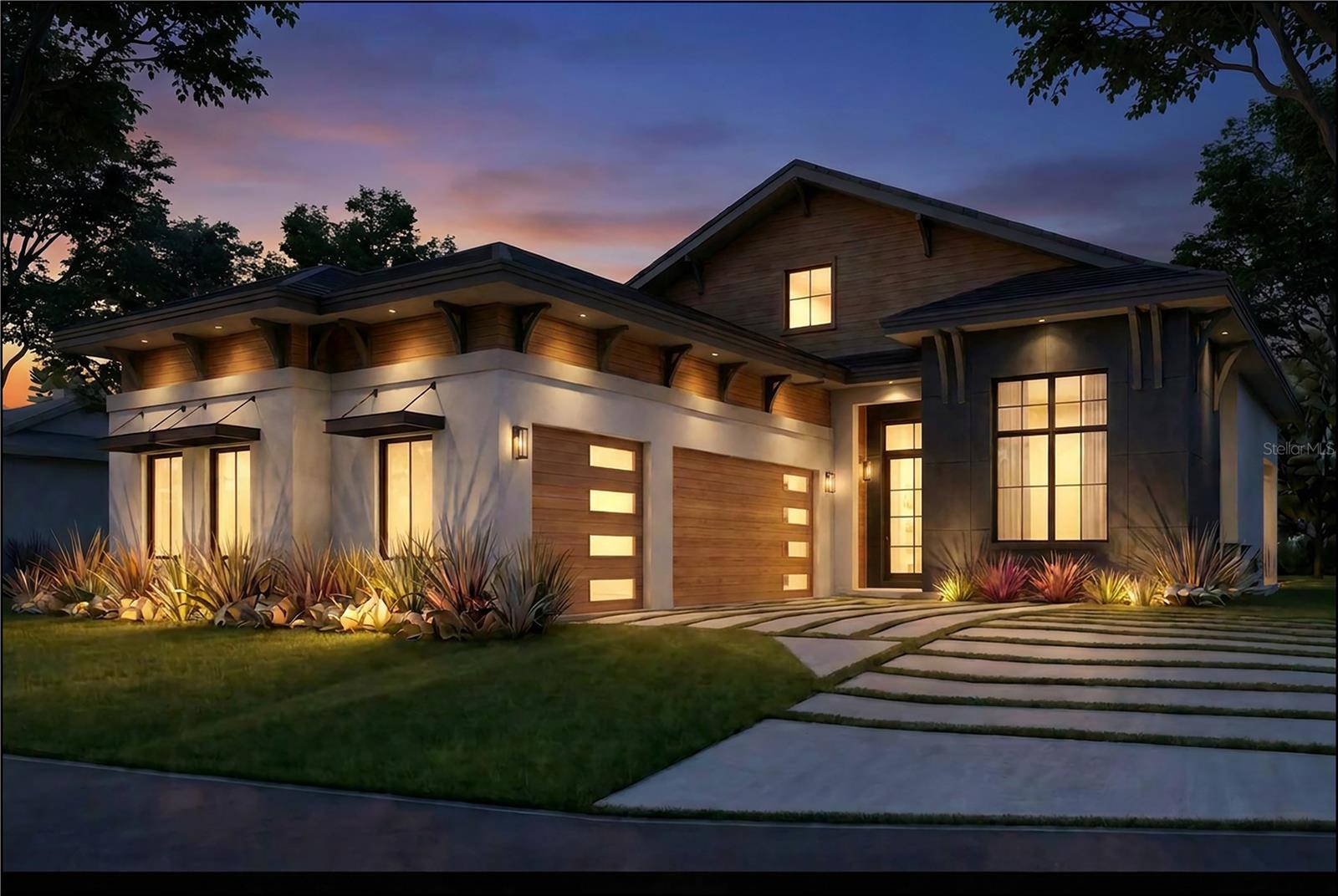 Front Exterior Twilight Architectural Rendering Front Exterior Twilight Architectural Rendering