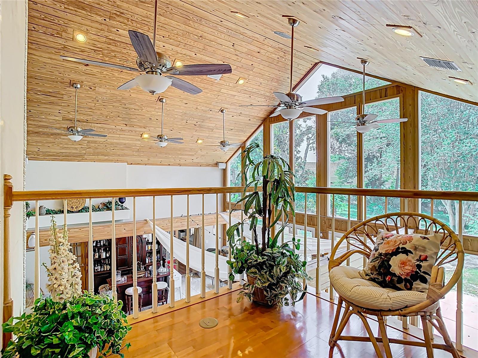Sitting room balcony on 2nd Floor overlooking Great Room