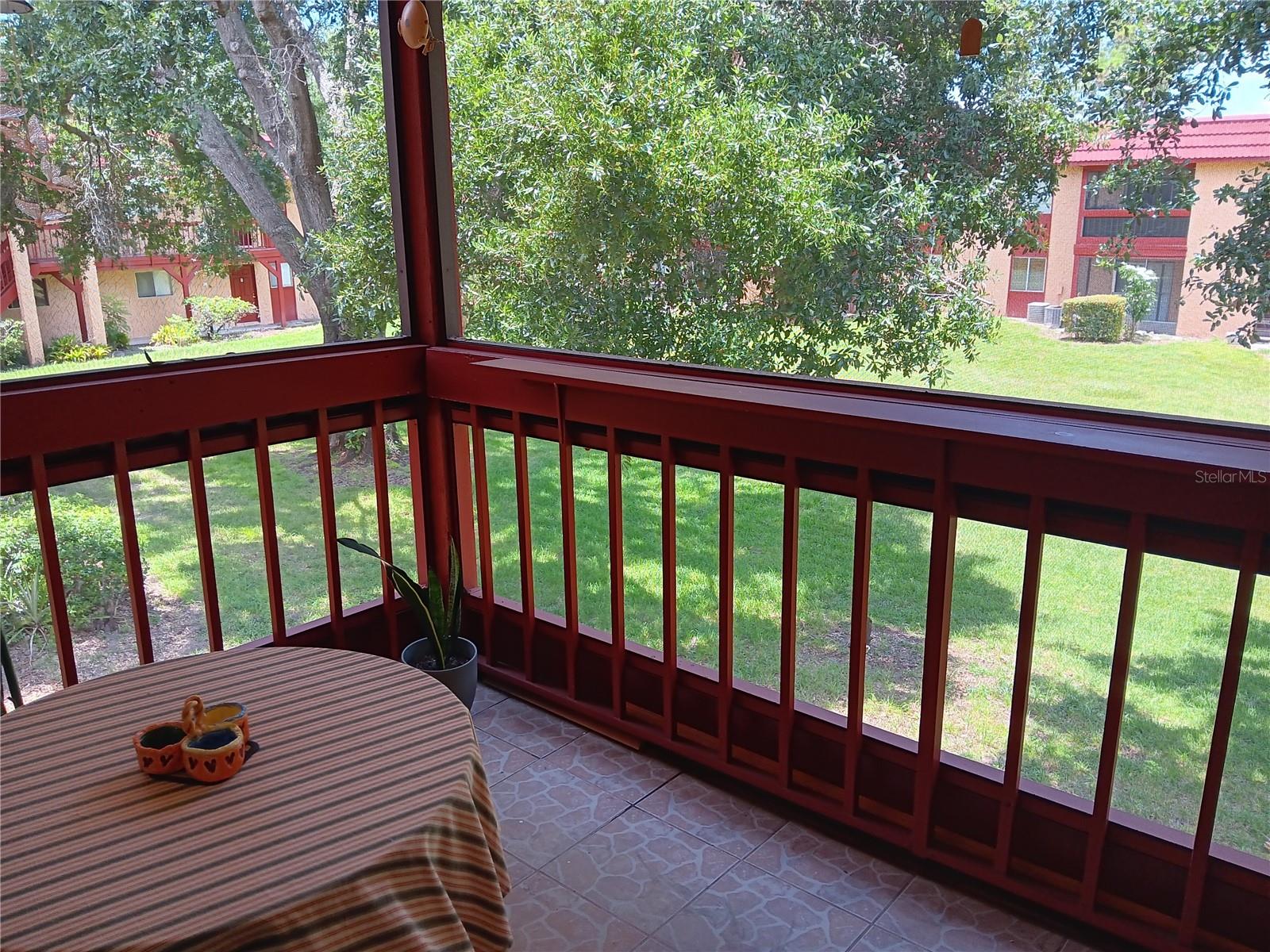 View of backyard from balcony