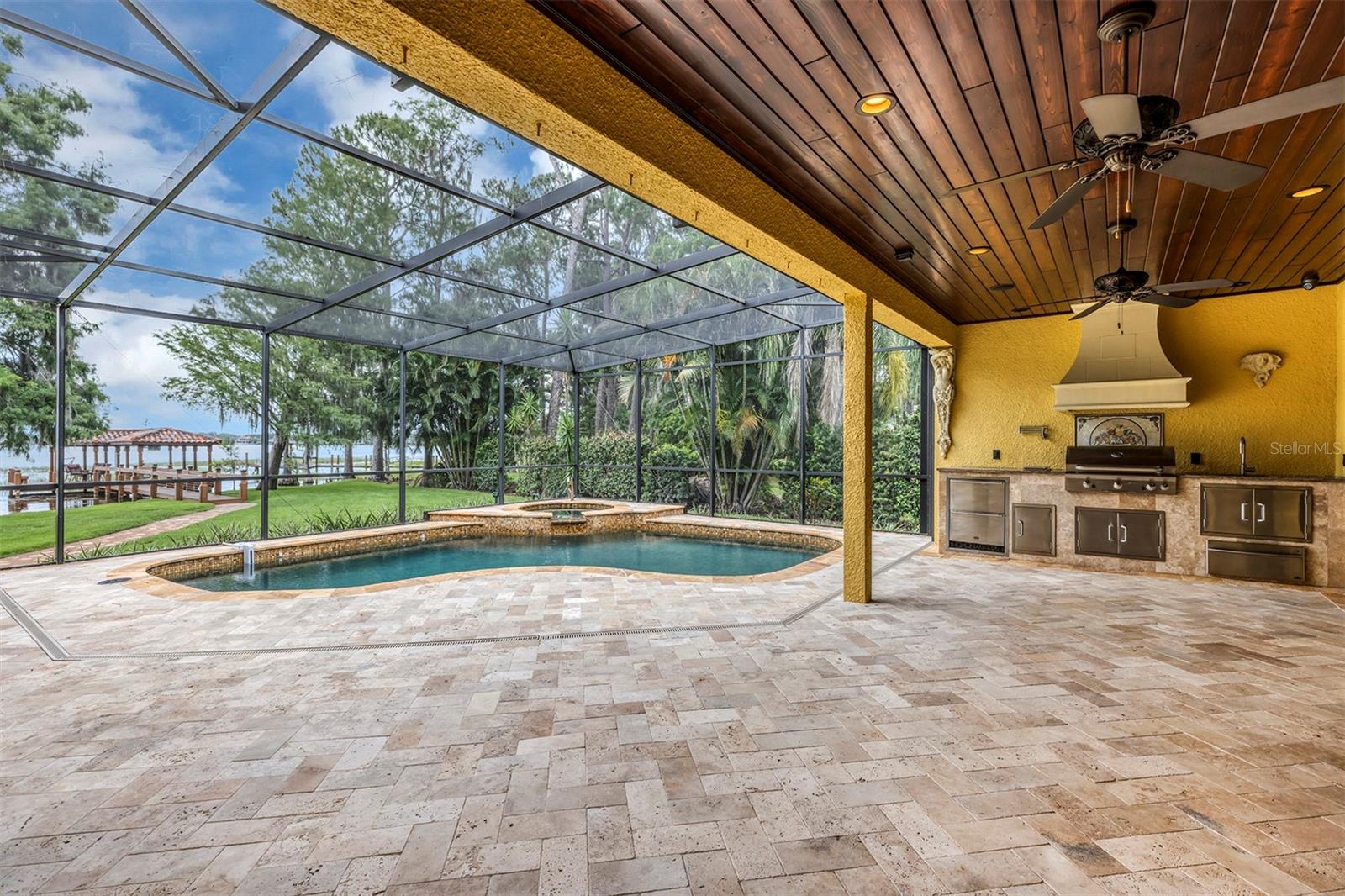 Pool w/view of Lake Tibet and Summer Kitchen