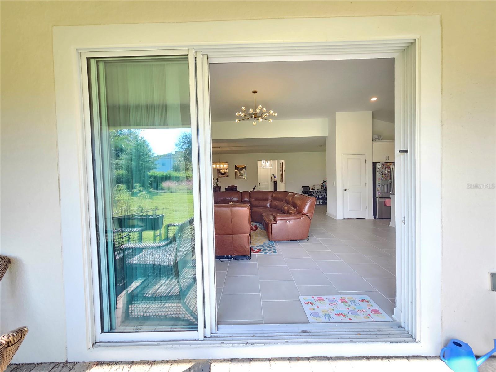 Sliding door to the backyard