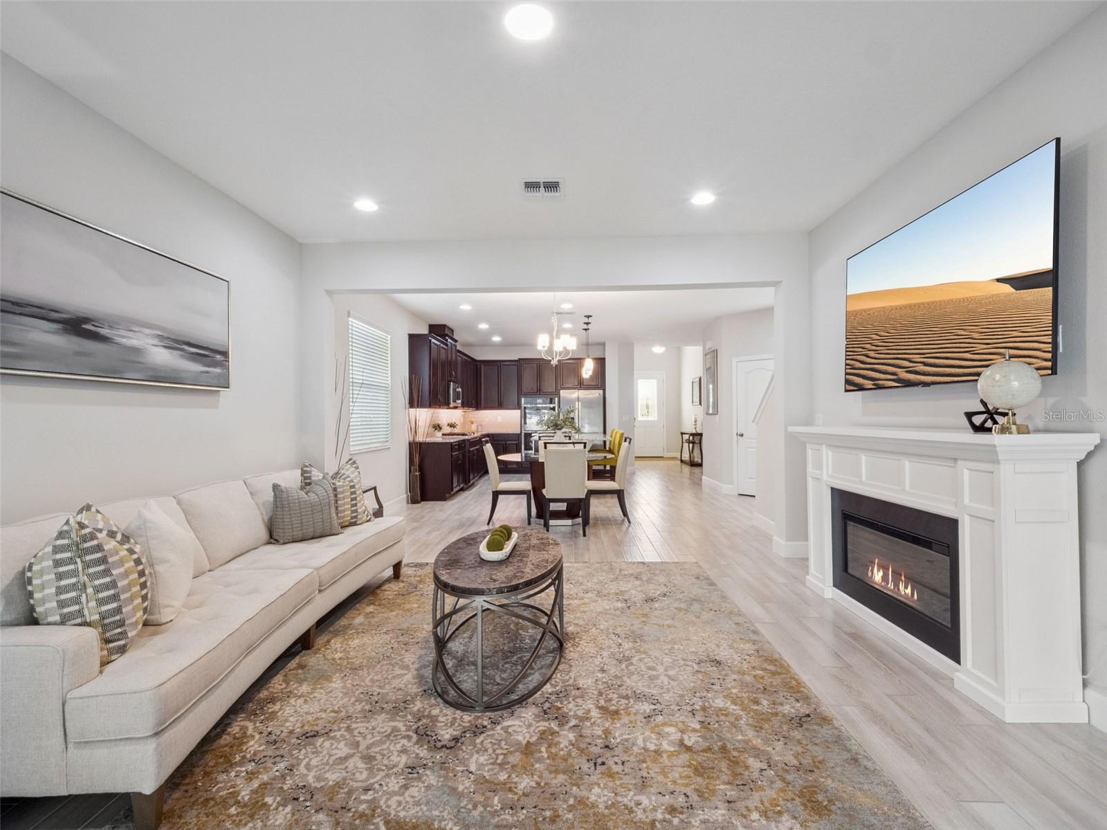 Living Room to Dining + Kitchen Living Room to Dining + Kitchen