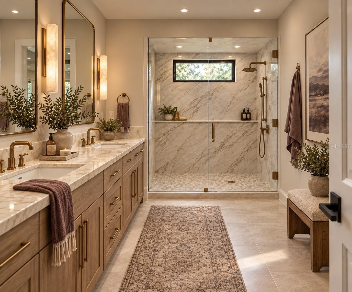 Primary bathroom rendering for inspiration