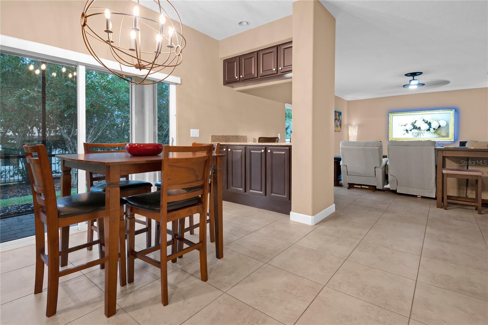 Kitchen dining nook and dry bar