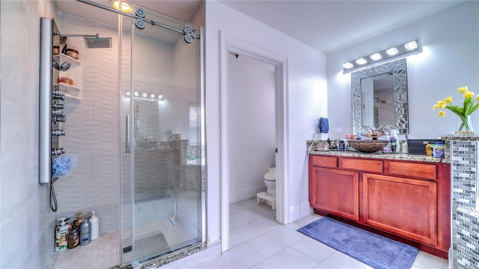 Master bathroom with walk-in shower