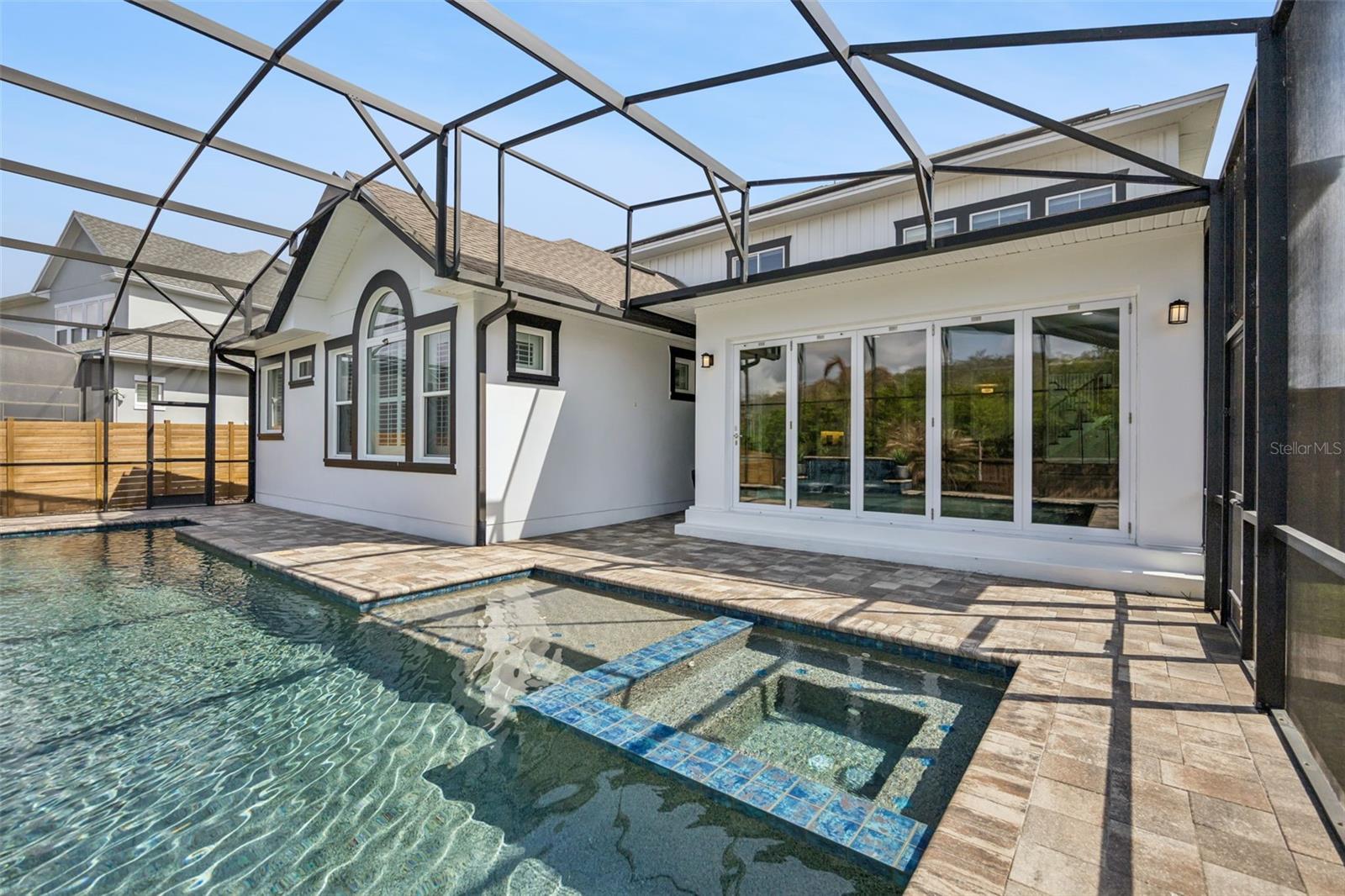 Pool with Spa and Water Features
