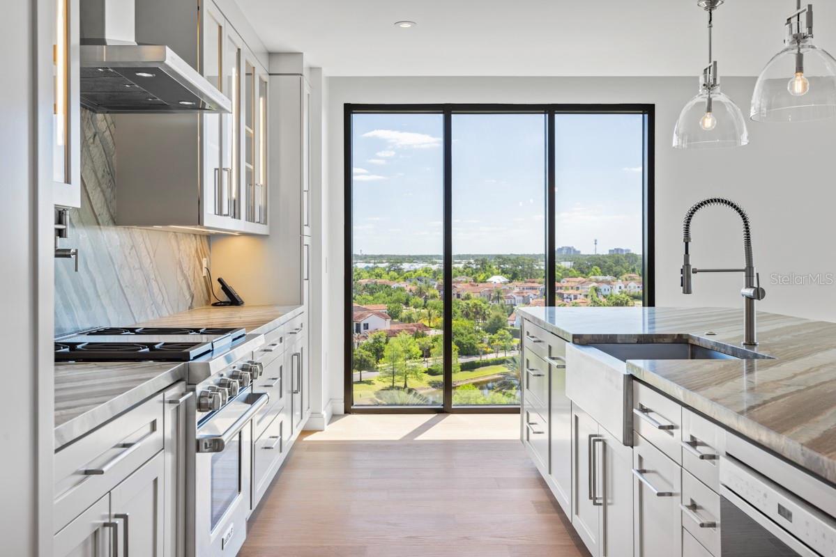 Gourmet kitchen with Wolf, Subzero, and Cove Premium Appliances