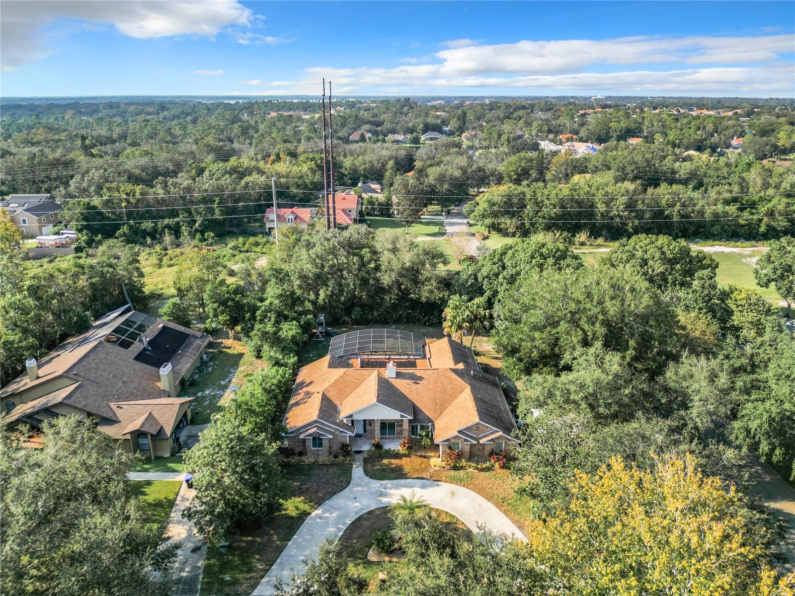 Fit many cars in circular driveway and 3-car garage