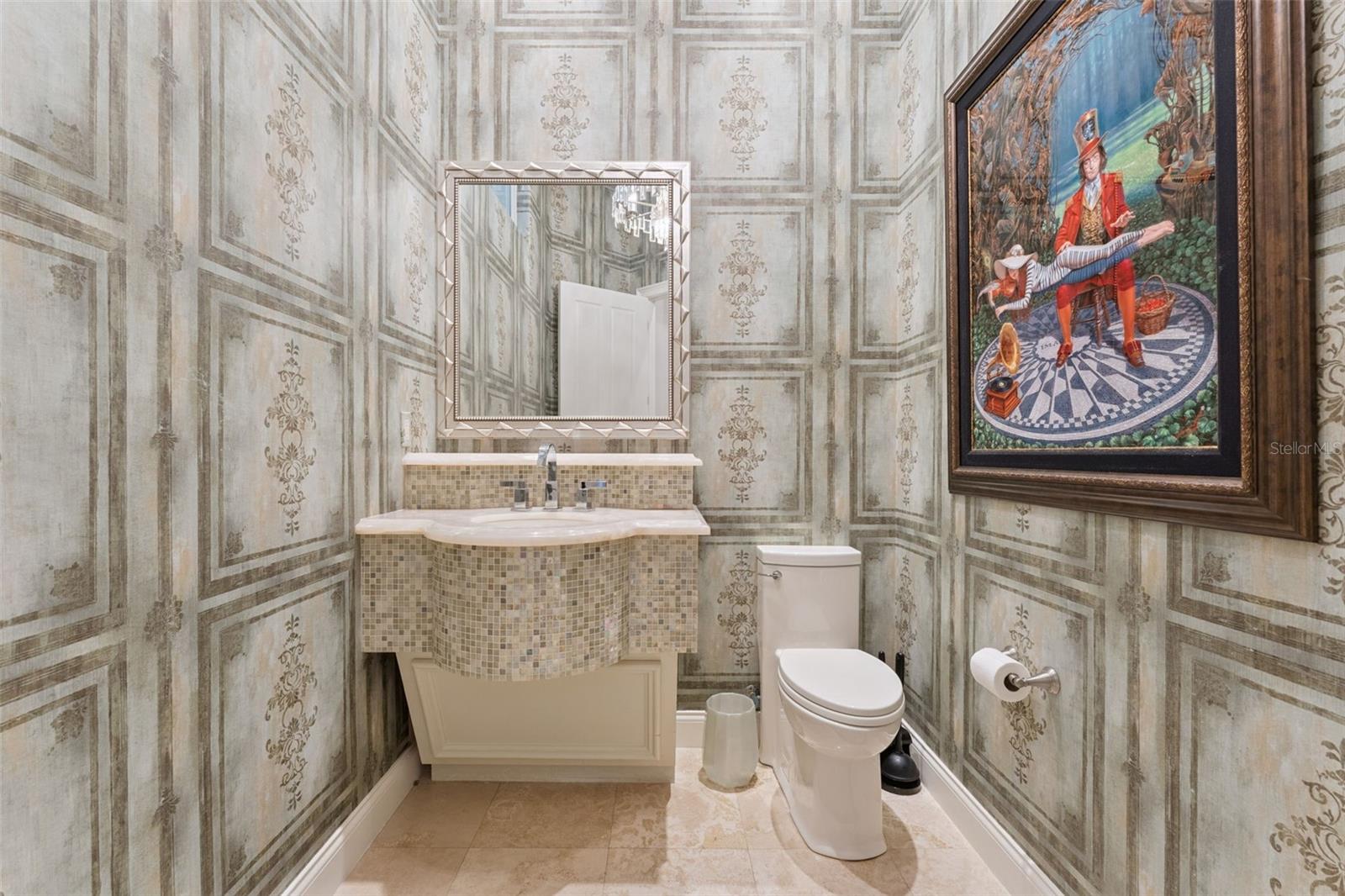 Half bath downstairs near the kitchen and family room