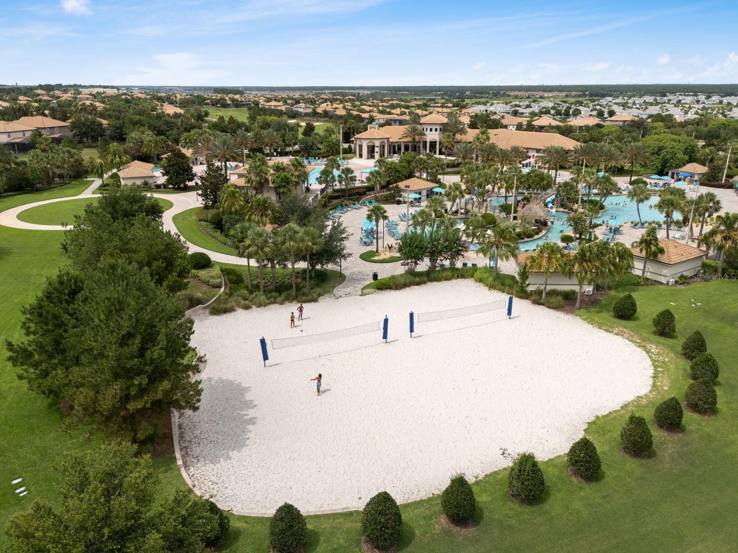Resort volleyball courts