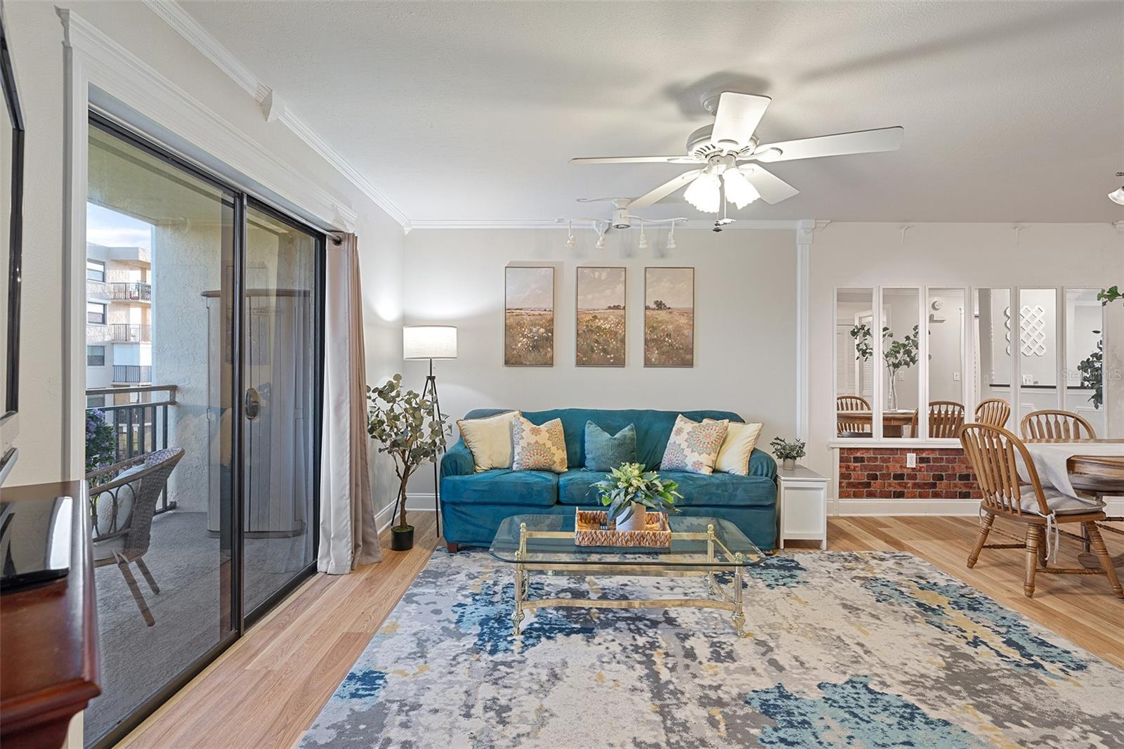 Living room with private balcony